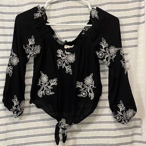 LA hearts crop top with front tie